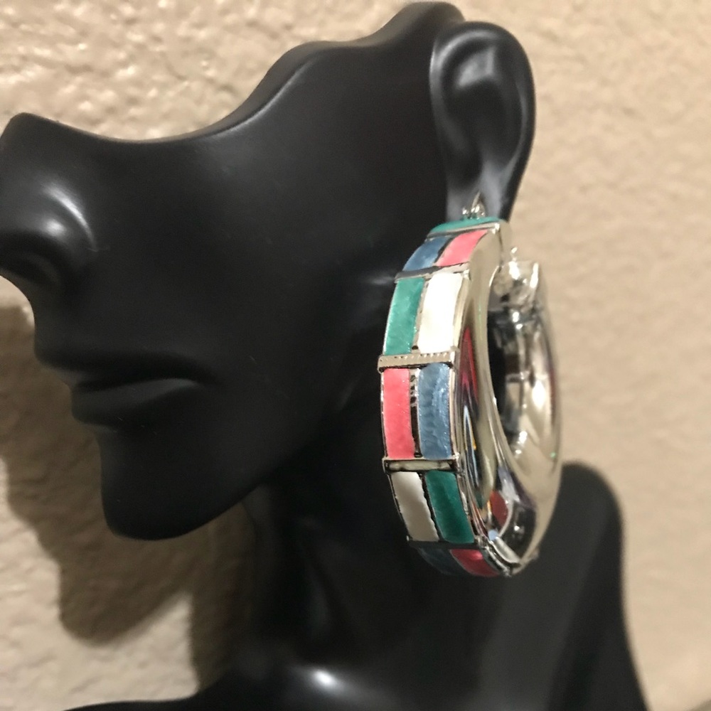 Multicolor enamel earrings set. Memorial Day Sale.